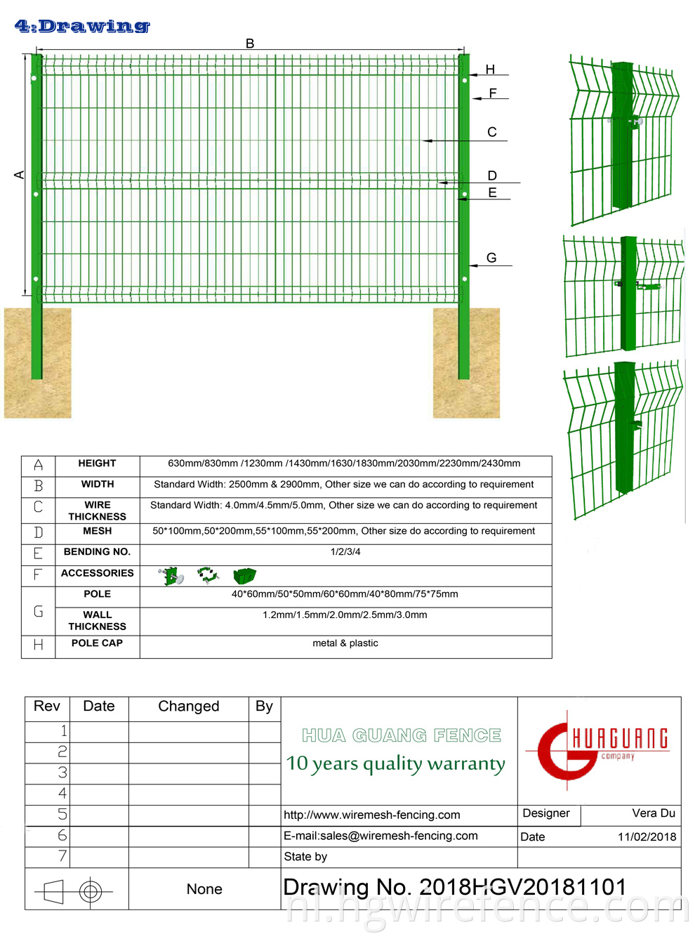 27 jaar fabriek Gegalvaniseerd PVC gecoat 4x4 gelaste draadmesh hek